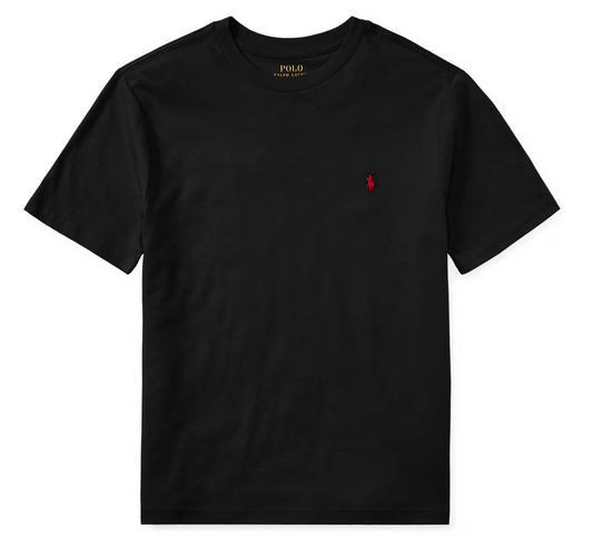 Polo by Ralph Lauren Plain Round Neck Short Sleeve T Shirt BLACK (RED PONY) Age 2, 3, 4, 5, 6, 7, 8, 10/12 & 18/20