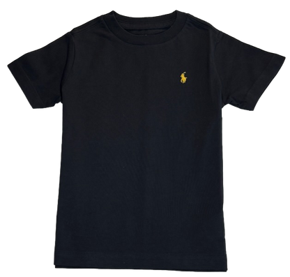 Polo by Ralph Lauren Plain Round Neck Short Sleeve T Shirt  BLACK YELLOW PONY Age 2, 4 & 7