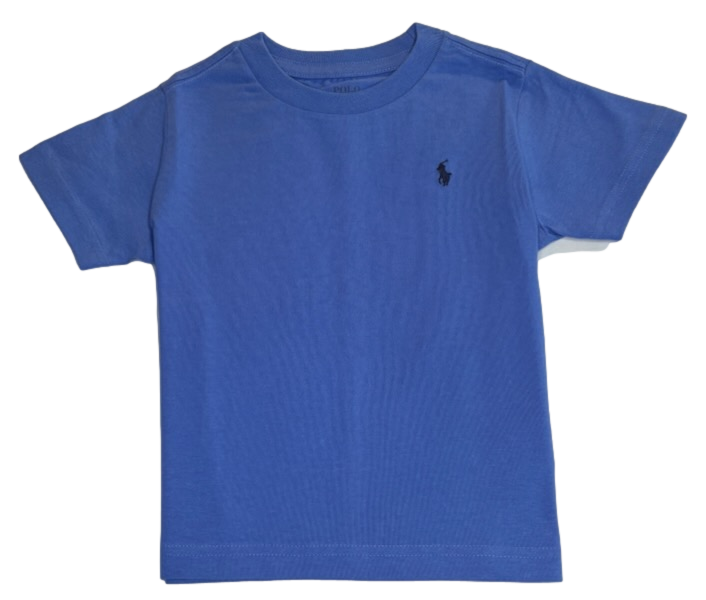 Polo by Ralph Lauren Plain Round Neck Short Sleeve T Shirt BLUE NAVY PONY Age 2, 3 & 6