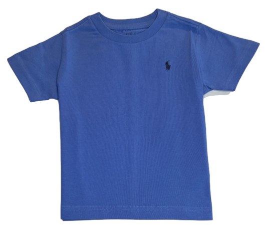 Polo by Ralph Lauren Plain Round Neck Short Sleeve T Shirt BLUE NAVY PONY Age 2, 3 & 6