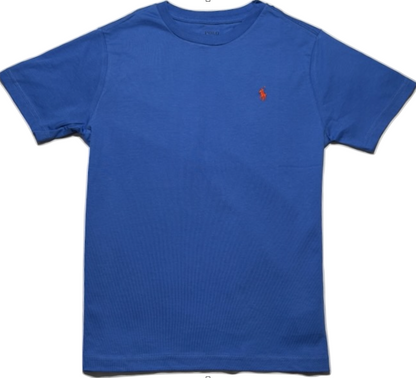 Polo by Ralph Lauren Plain Round Neck Short Sleeve T Shirt  BLUE ORANGE PONY Age 10/12