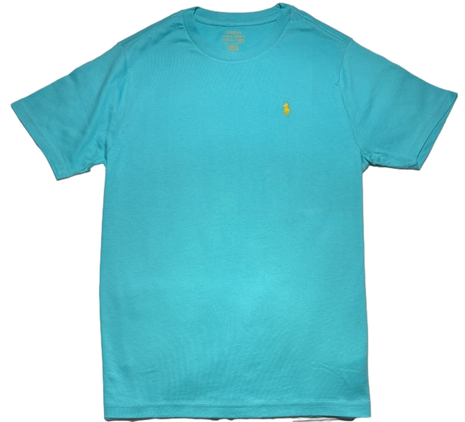 Polo by Ralph Lauren Plain Round Neck Short Sleeve T Shirt BLUE YELLOW PONY Age 14/16 & 18/20