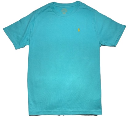 Polo by Ralph Lauren Plain Round Neck Short Sleeve T Shirt BLUE YELLOW PONY Age 14/16 & 18/20