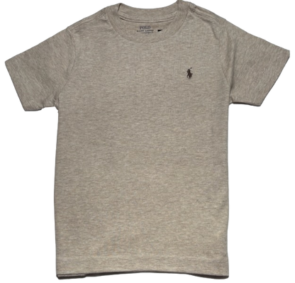 Polo by Ralph Lauren Plain Round Neck Short Sleeve T Shirt HEATHER BEIGE BROWN PONY Age 4 & 7