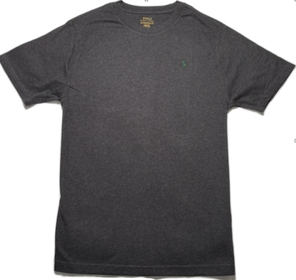 Polo by Ralph Lauren Plain Round Neck Short Sleeve T Shirt  DARK HEATHER GREY NAVY PONY Age 18/20