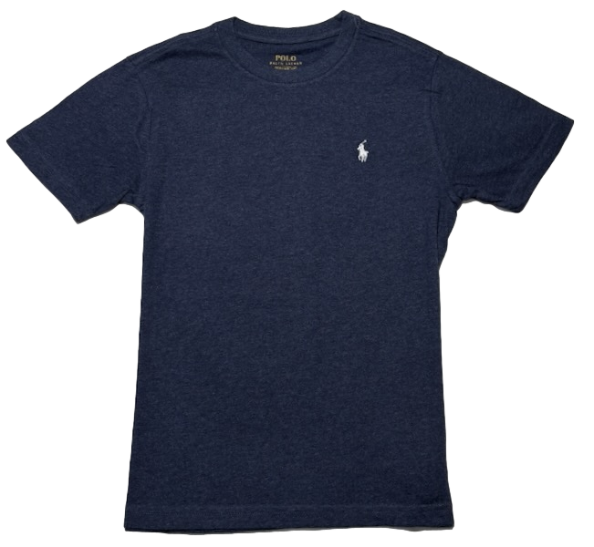 Polo by Ralph Lauren Plain Round Neck Short Sleeve T Shirt  HEATHER GREY WHITE PONY Age 8 & 10/12