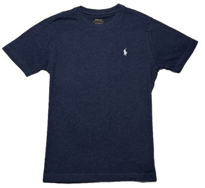 Polo by Ralph Lauren Plain Round Neck Short Sleeve T Shirt  HEATHER GREY WHITE PONY Age 8 & 10/12