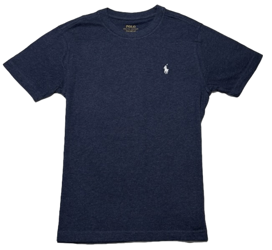 Polo by Ralph Lauren Plain Round Neck Short Sleeve T Shirt  HEATHER GREY WHITE PONY Age 8 & 10/12