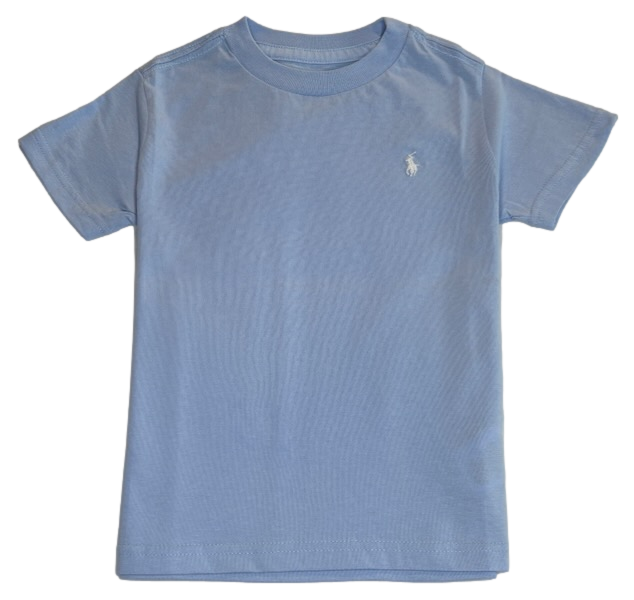 Polo by Ralph Lauren Plain Round Neck Short Sleeve T Shirt BLUE WHITE PONY Age 6