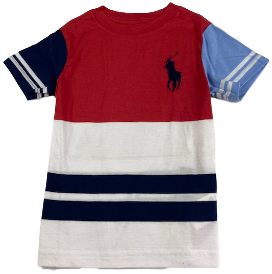 Polo by Ralph Lauren kids Round Neck T Shirt RED, WHITE & BLUE BIG PONY Ages 2 & 14/16