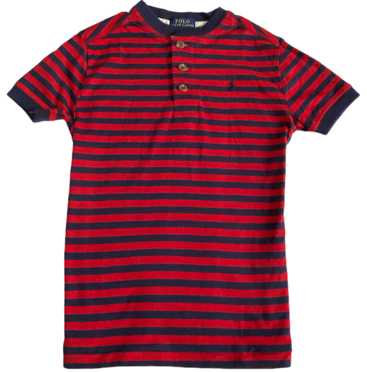 Polo by Ralph Lauren kids Round Neck T Shirt RED AND BLACK STRIPE Ages 7