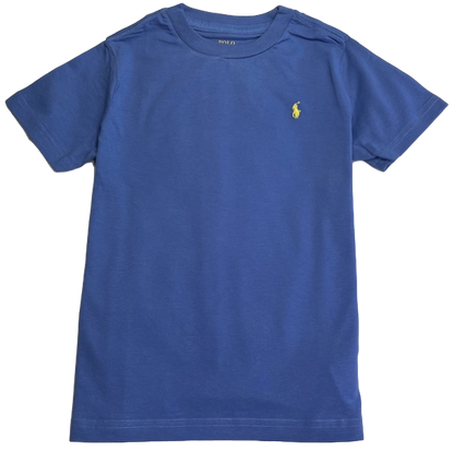 Polo by Ralph Lauren Plain Round Neck Short Sleeve T Shirt   AIRFORCE BLUE YELOW PONY Age 10/12