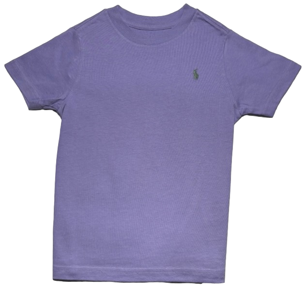 Polo by Ralph Lauren Plain Round Neck Short Sleeve T Shirt LILAC GREEN PONY Age 2, 4, 5, 10/12 & 14/16