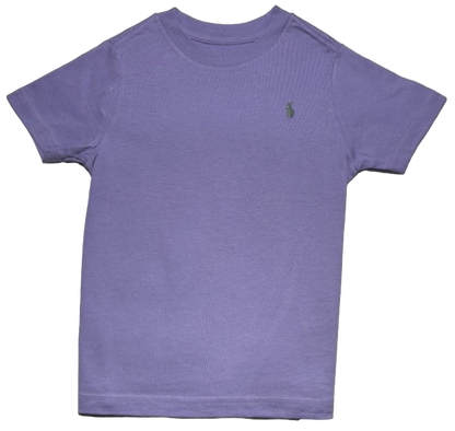 Polo by Ralph Lauren Plain Round Neck Short Sleeve T Shirt LILAC GREEN PONY Age 2, 4, 5, 10/12 & 14/16