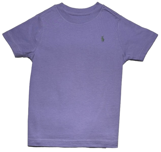 Polo by Ralph Lauren Plain Round Neck Short Sleeve T Shirt LILAC GREEN PONY Age 2, 4, 5, 10/12 & 14/16