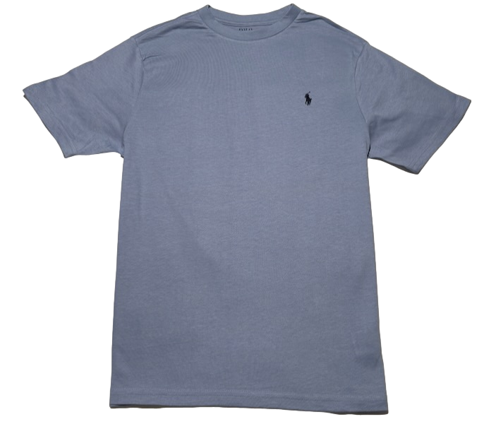 Polo by Ralph Lauren Plain Round Neck Short Sleeve T Shirt  LILAC NAVY PONY Age 14/16 & 18/20