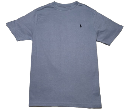 Polo by Ralph Lauren Plain Round Neck Short Sleeve T Shirt  LILAC NAVY PONY Age 14/16 & 18/20