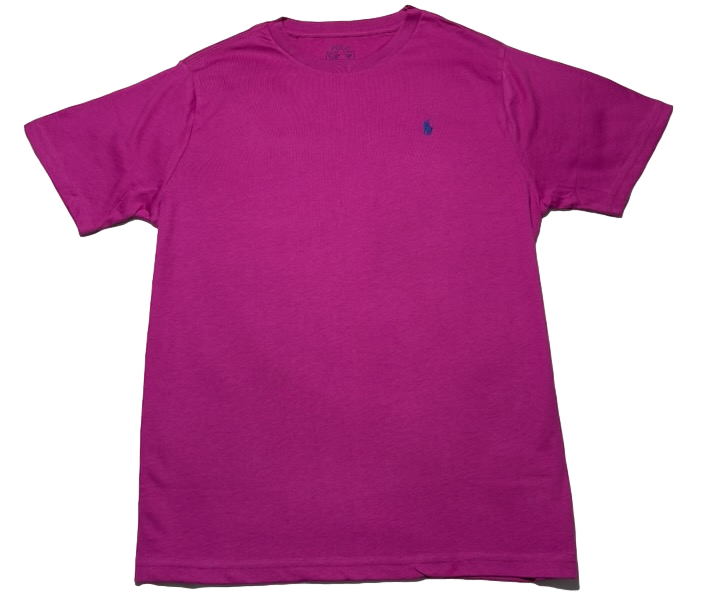 Polo by Ralph Lauren Plain Round Neck Short Sleeve T Shirt MAUVE NAVY PONY Age 18/20