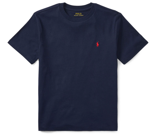 Polo by Ralph Lauren Plain Round Neck Short Sleeve T Shirt NAVY RED PONY Age 2,3,4, 5, 6, 7  & 18/20