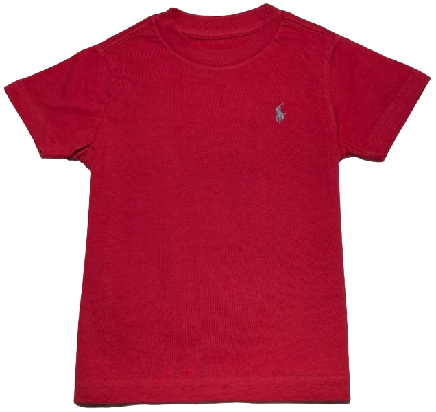 Polo by Ralph Lauren Plain Round Neck Short Sleeve T Shirt RED GREEN PONY Age 2, 3, 5, 6 & 8