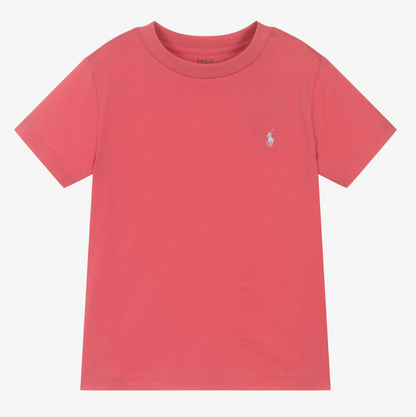 Polo by Ralph Lauren Plain Round Neck Short Sleeve T Shirt ORANGE GREEN PONY Age 2, 7, 10/12  & 18/20