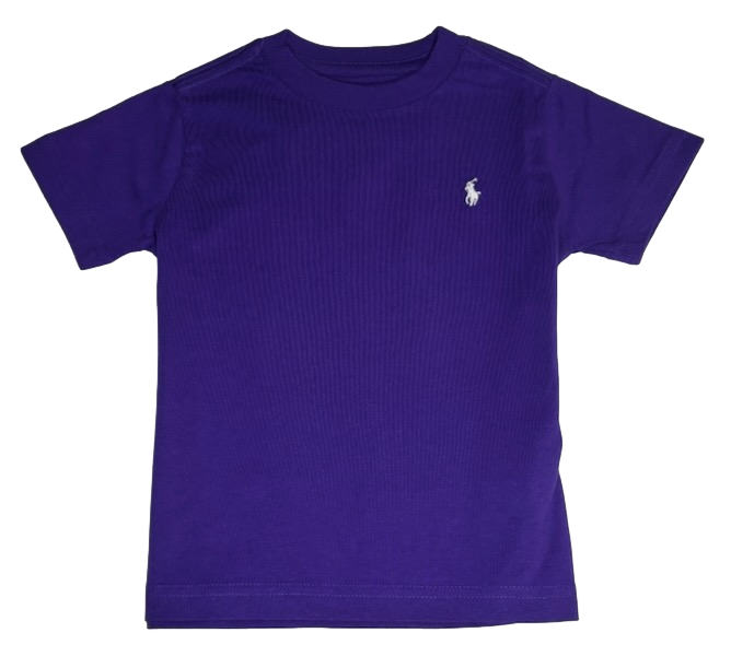 Polo by Ralph Lauren Plain Round Neck Short Sleeve T Shirt  PURPLE WHITE PONY Age 2