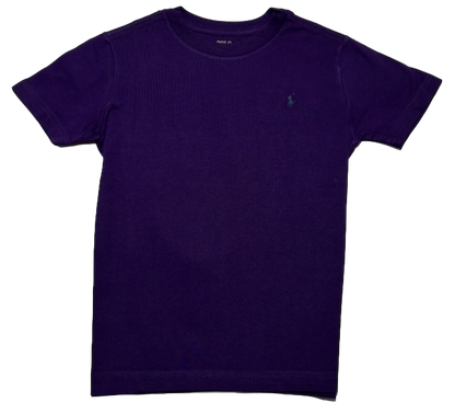 Polo by Ralph Lauren Plain Round Neck Short Sleeve T Shirt  PURPLE NAVY PONY Age 6