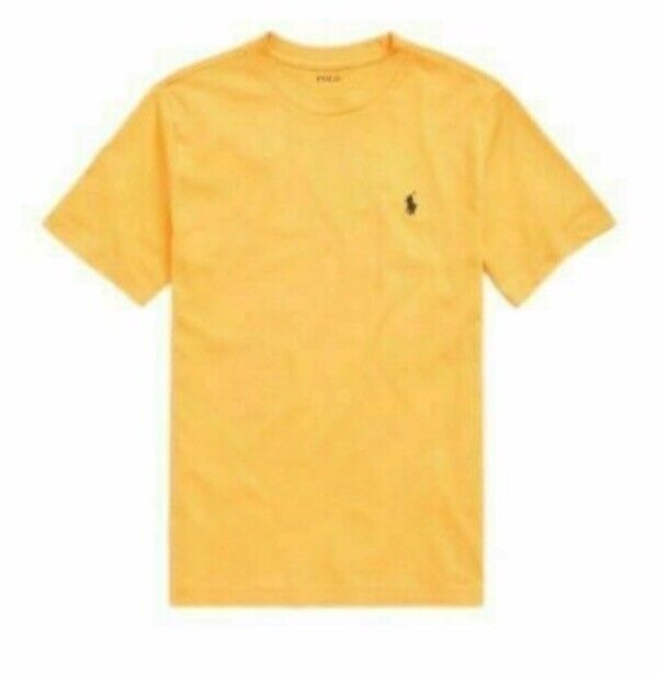 Polo by Ralph Lauren Plain Round Neck Short Sleeve T Shirt YELLOW NAVY PONY Age 6