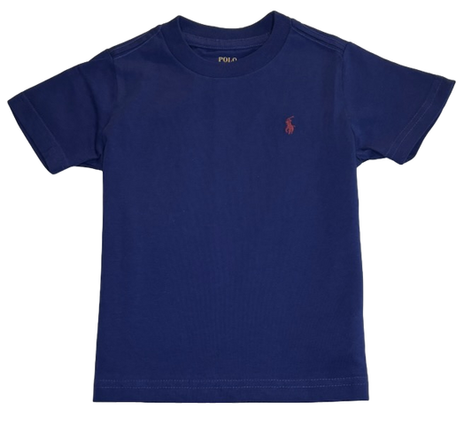 Polo by Ralph Lauren Plain Round Neck Short Sleeve T Shirt ROYAL BLUE PINK PONY Age 6