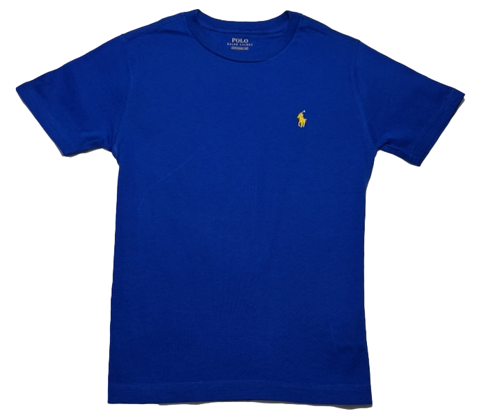 Polo by Ralph Lauren Plain Round Neck Short Sleeve T Shirt  ROYAL BLUE YELLOW PONY Age 8 & 18/20