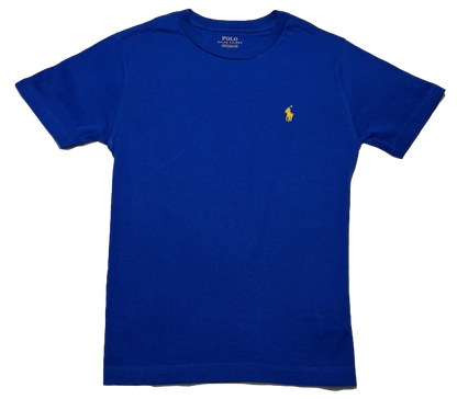 Polo by Ralph Lauren Plain Round Neck Short Sleeve T Shirt  ROYAL BLUE YELLOW PONY Age 8 & 18/20