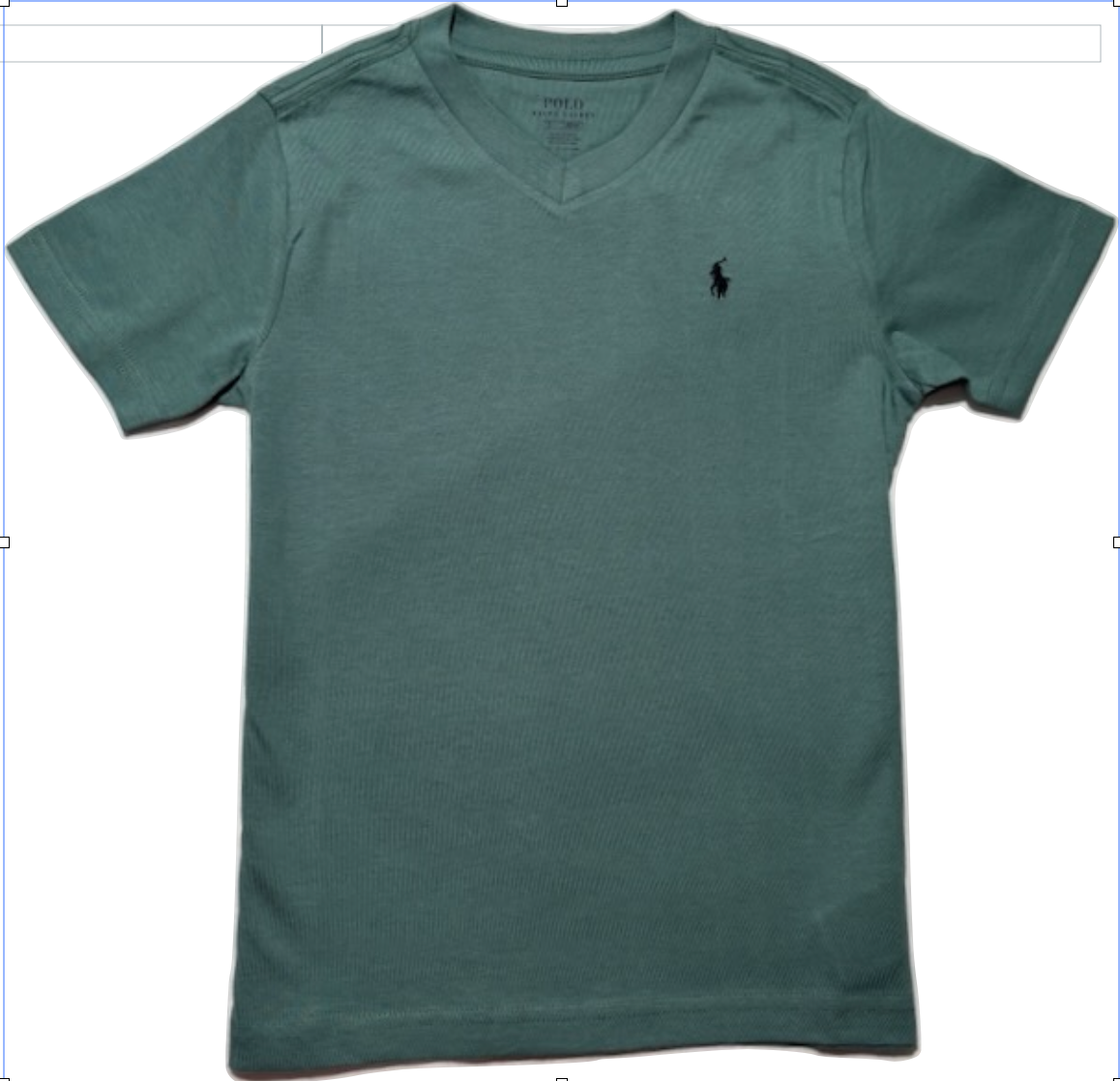 Polo by Ralph Lauren Plain V Neck Short Sleeve T Shirt  GREEN NAVY PONY Age 5