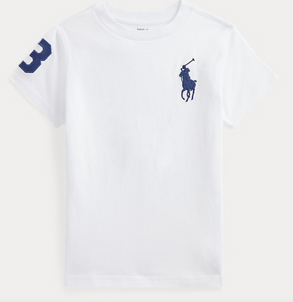 Polo by Ralph Lauren Plain Round Neck Short Sleeve T Shirt WHITE BIG PONY Age 5, 7, 8, 10/12 & 14/16