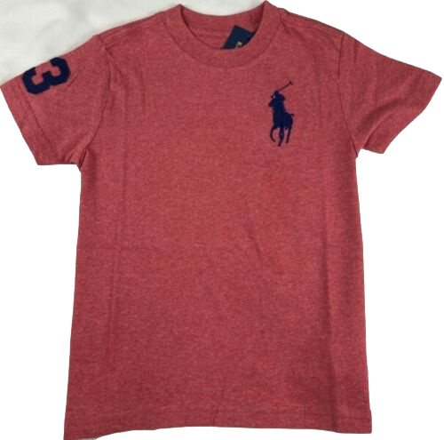 Polo by Ralph Lauren Plain Round Neck Short Sleeve T Shirt HEATHER RED BIG PONY Age 10/12